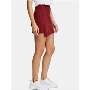 Free People Mod Wrap Skirt OB945290 Burgandy‎ Knit Size Small